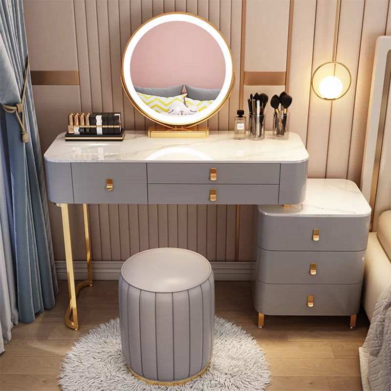 Contemporary Solid Wood With Drawer Bedroom Lighted Mirror Make-up Vanity