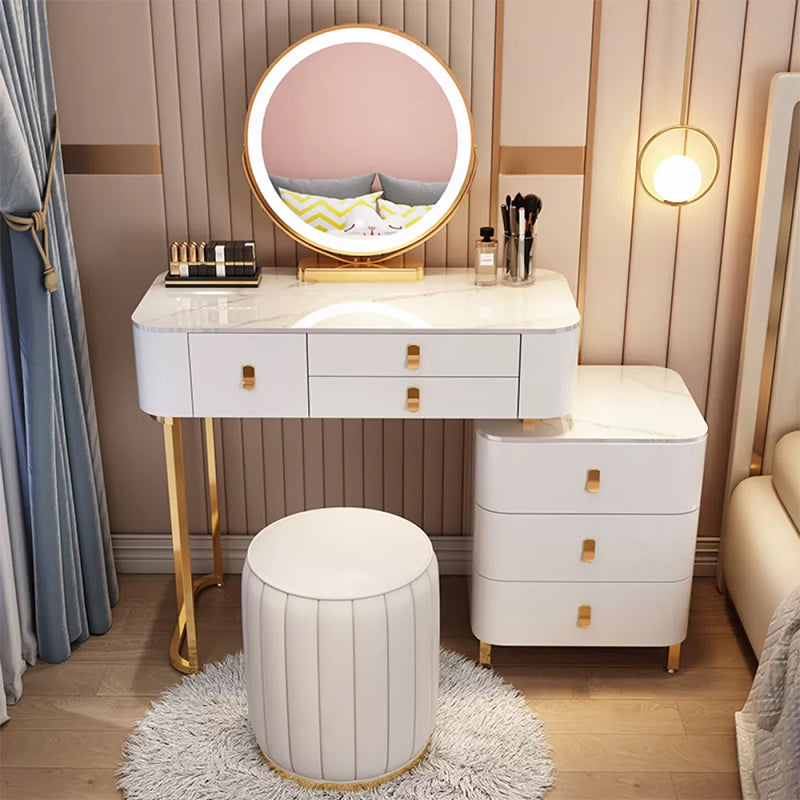 Contemporary Solid Wood With Drawer Bedroom Lighted Mirror Make-up Vanity