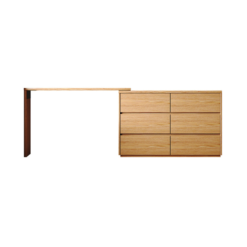 Contemporary Oak With Drawer Natural Mirror Bedroom Dressing Table