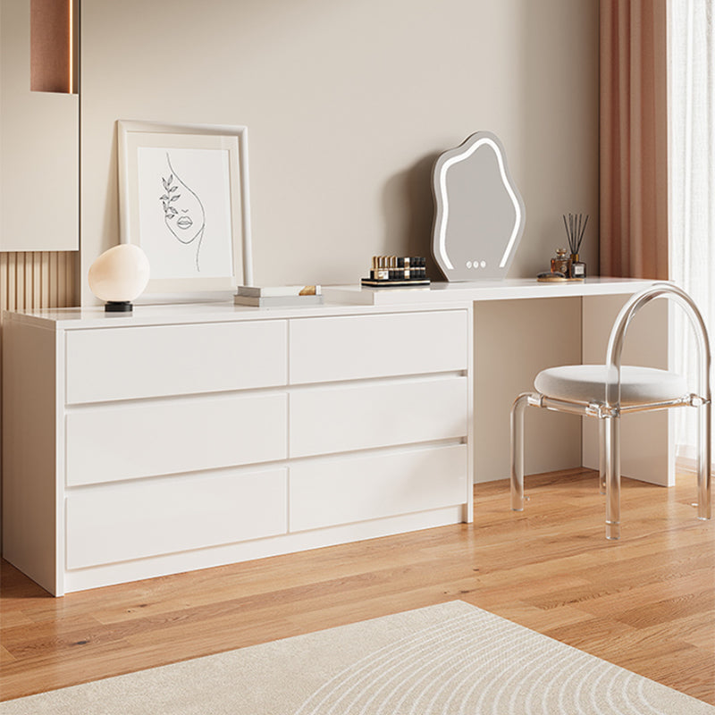 Modern Wood With Drawer White Bedroom Mirror Vanity Dressing Table