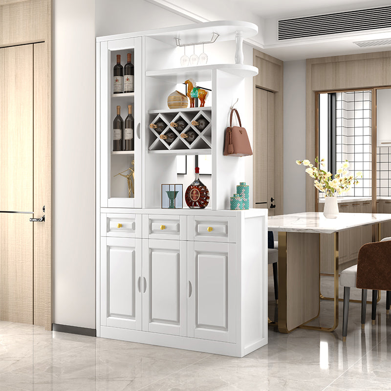 Contemporary 78.74" H Cabinet Solid Wood Accent Cabinet with Drawers and doors