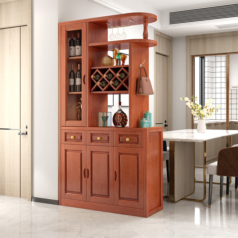 Contemporary 78.74" H Cabinet Solid Wood Accent Cabinet with Drawers and doors