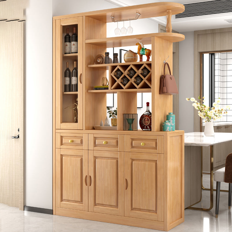 Contemporary 78.74" H Cabinet Solid Wood Accent Cabinet with Drawers and doors