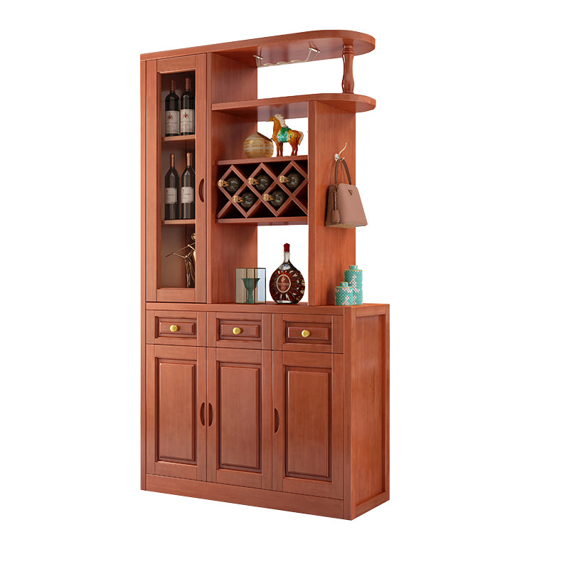 Contemporary 78.74" H Cabinet Solid Wood Accent Cabinet with Drawers and doors
