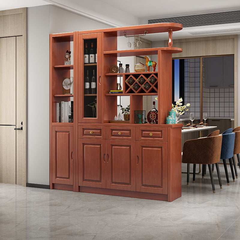 Contemporary 78.74" H Cabinet Solid Wood Accent Cabinet with Drawers and doors