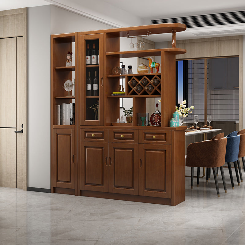 Contemporary 78.74" H Cabinet Solid Wood Accent Cabinet with Drawers and doors