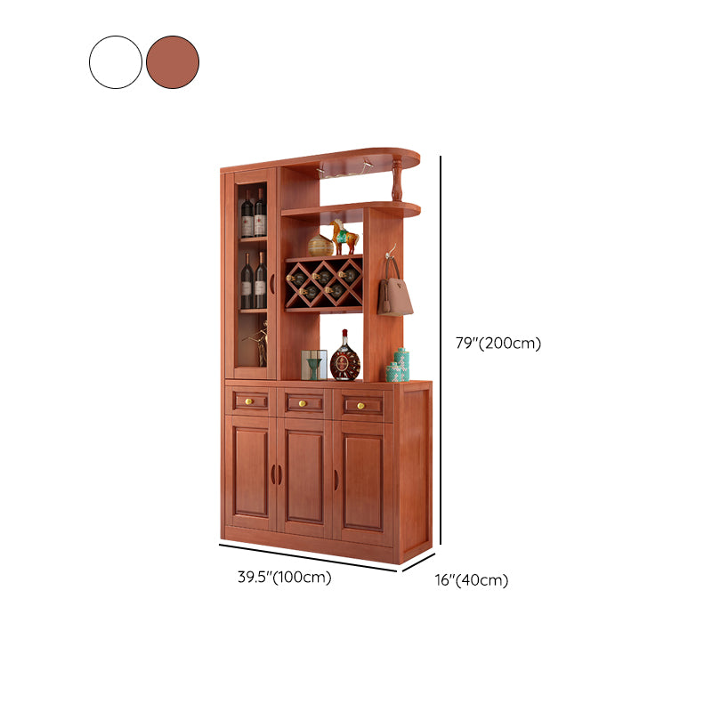 Contemporary 78.74" H Cabinet Solid Wood Accent Cabinet with Drawers and doors