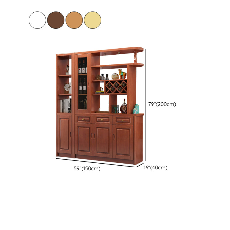 Contemporary 78.74" H Cabinet Solid Wood Accent Cabinet with Drawers and doors