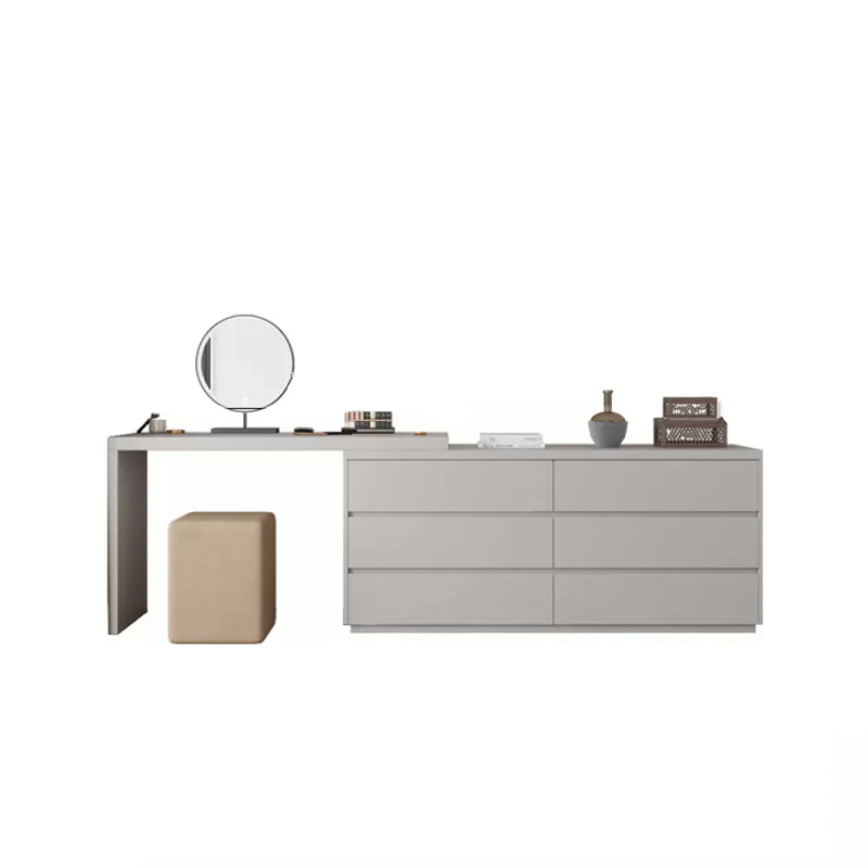 Contemporary Lighted Mirror Wood With Drawer Standing Vanity Dressing Table