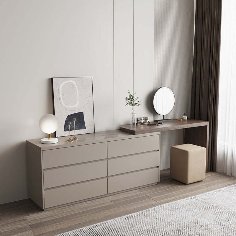Contemporary Lighted Mirror Wood With Drawer Standing Vanity Dressing Table