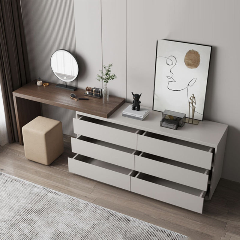Contemporary Lighted Mirror Wood With Drawer Standing Vanity Dressing Table