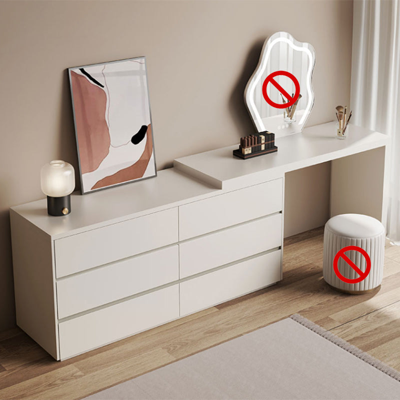 Contemporary Solid Wood White With Drawer Bedroom Makeup Vanity Desk
