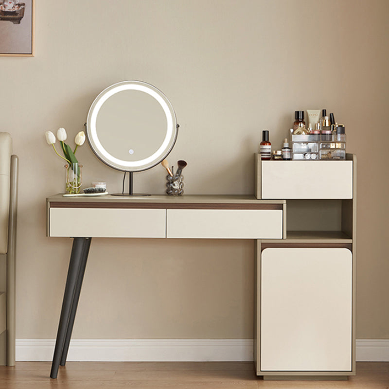 Contemporary With Drawer Wood Lighted Mirror Bedroom Dressing Table