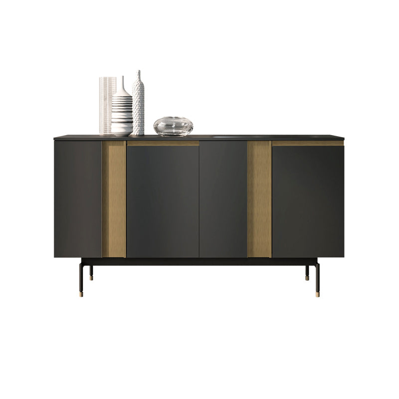 Standard Cabinet Metal and Solid Wood Accent Cabinet with Doors