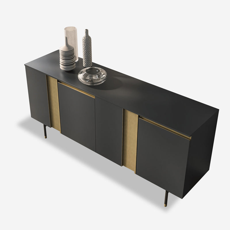 Standard Cabinet Metal and Solid Wood Accent Cabinet with Doors