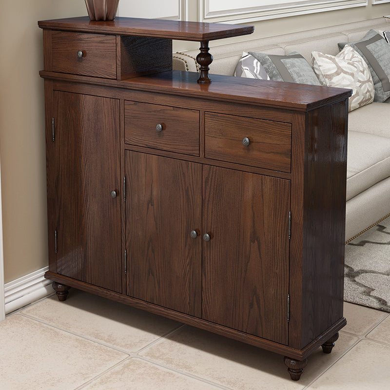 Distressed Wood Cabinet Wood 3 - Doors and 3 - Drawer Accent Cabinet