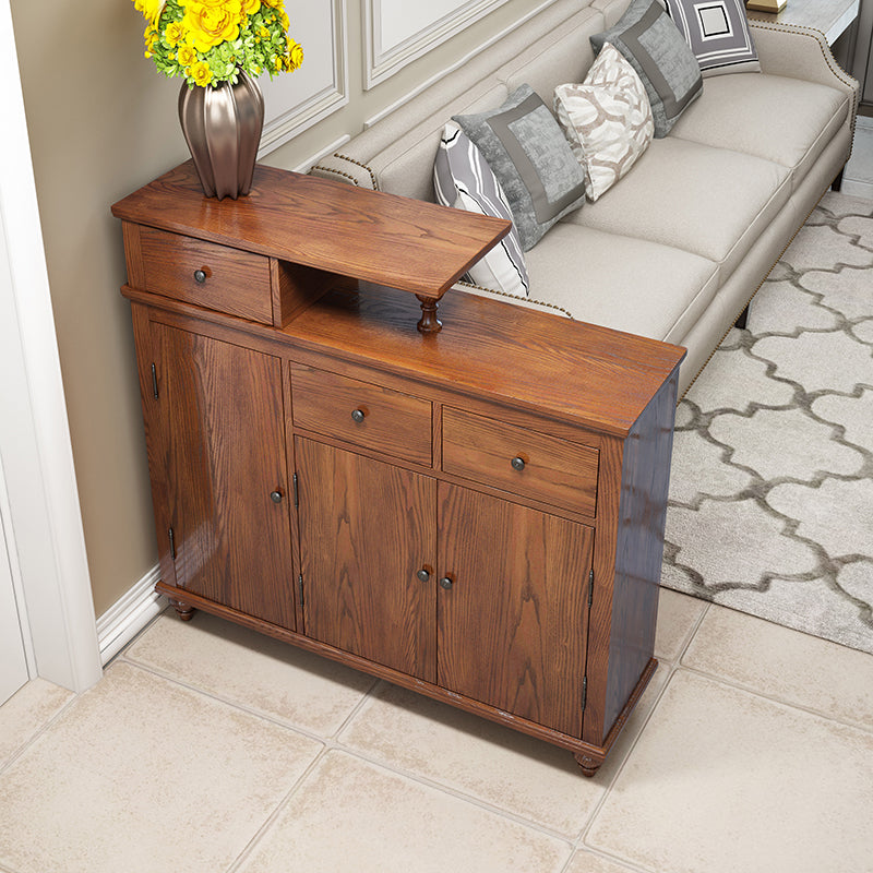 Distressed Wood Cabinet Wood 3 - Doors and 3 - Drawer Accent Cabinet