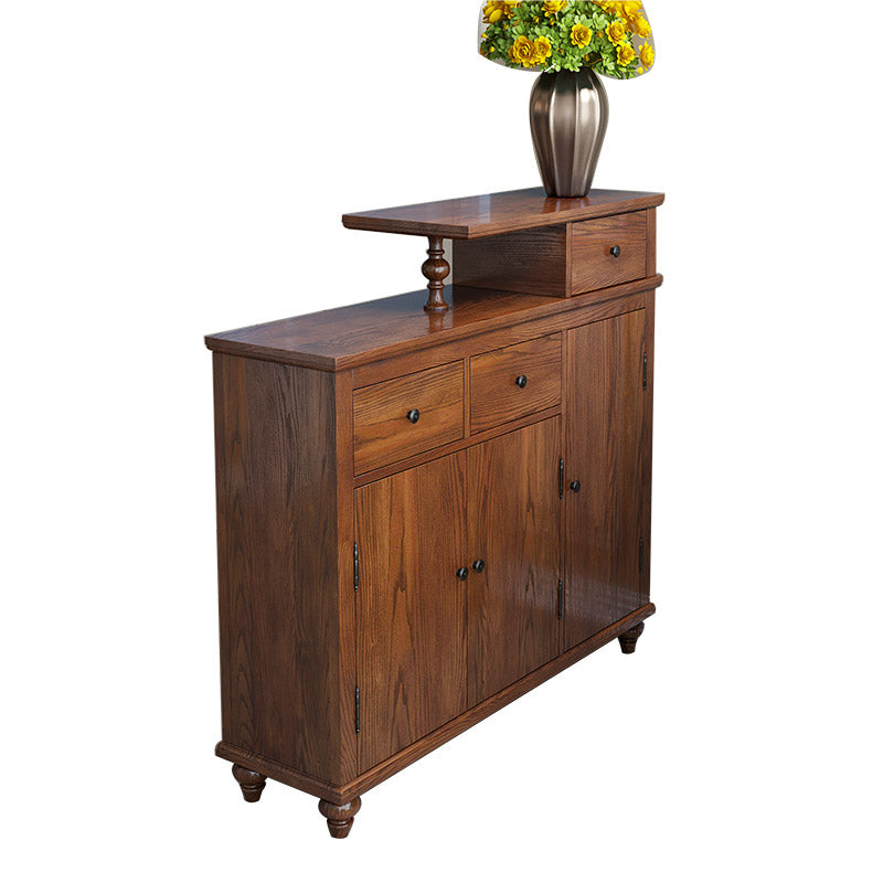 Distressed Wood Cabinet Wood 3 - Doors and 3 - Drawer Accent Cabinet
