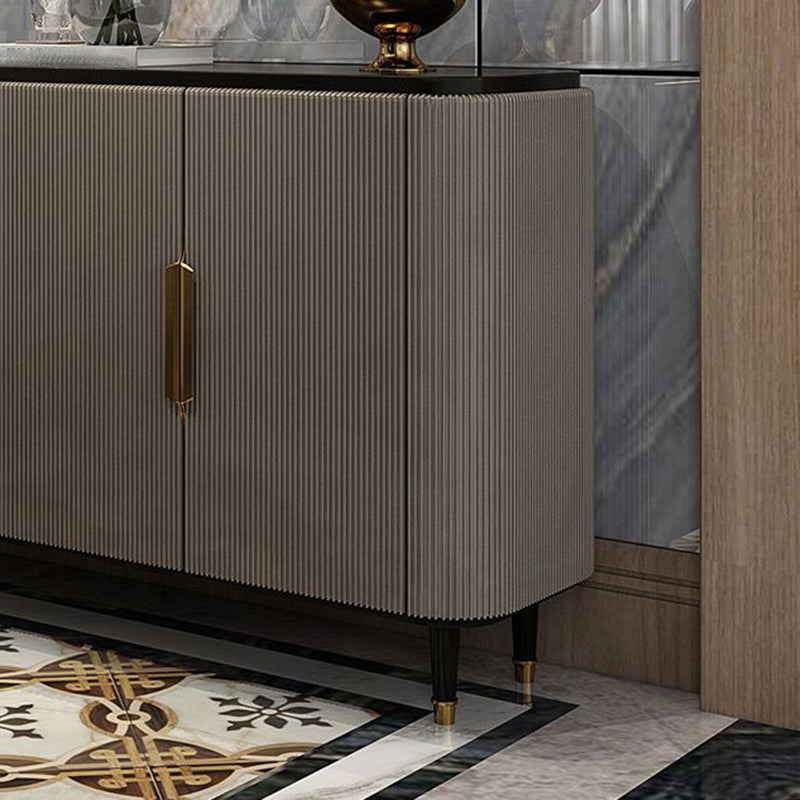 Modern Standard Accent Cabinet Wood Bar Pulls 4 - Doors Cabinet
