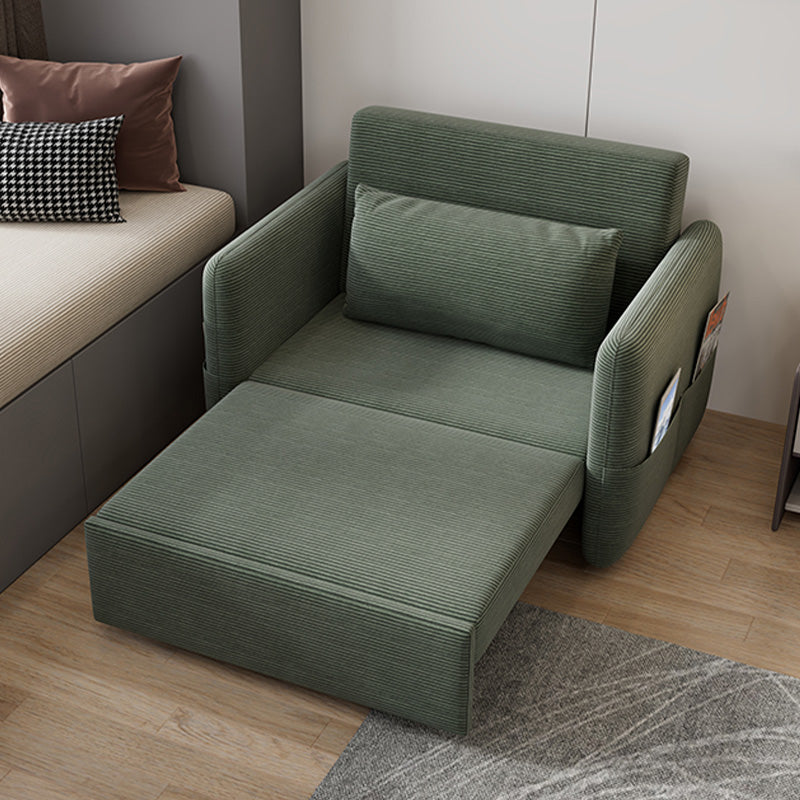 Glam Corduroy Pillow Back Sleeper Sofa Storage Sofa Bed in Green