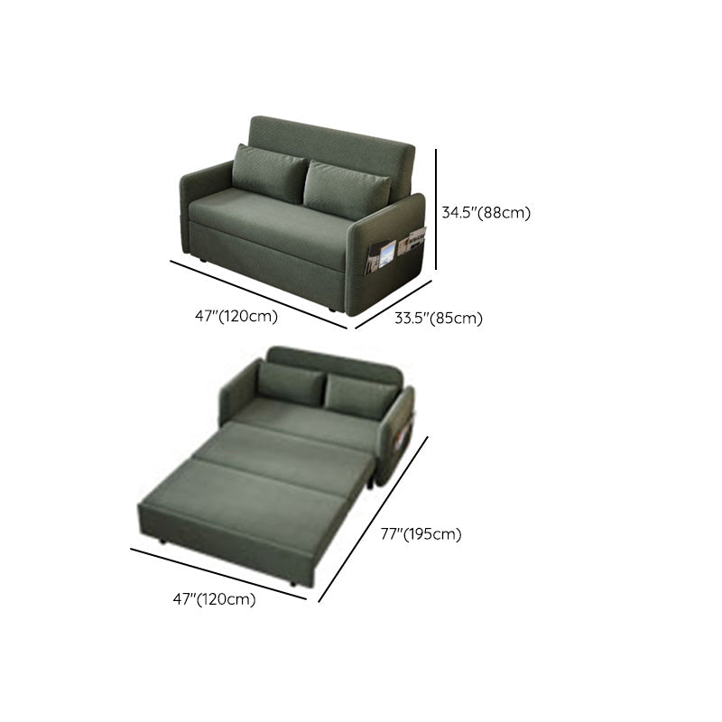Glam Corduroy Pillow Back Sleeper Sofa Storage Sofa Bed in Green