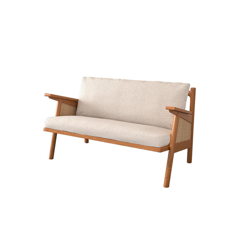 Tropical Living Room Sofa with Loose Back and Square Arm in Linen