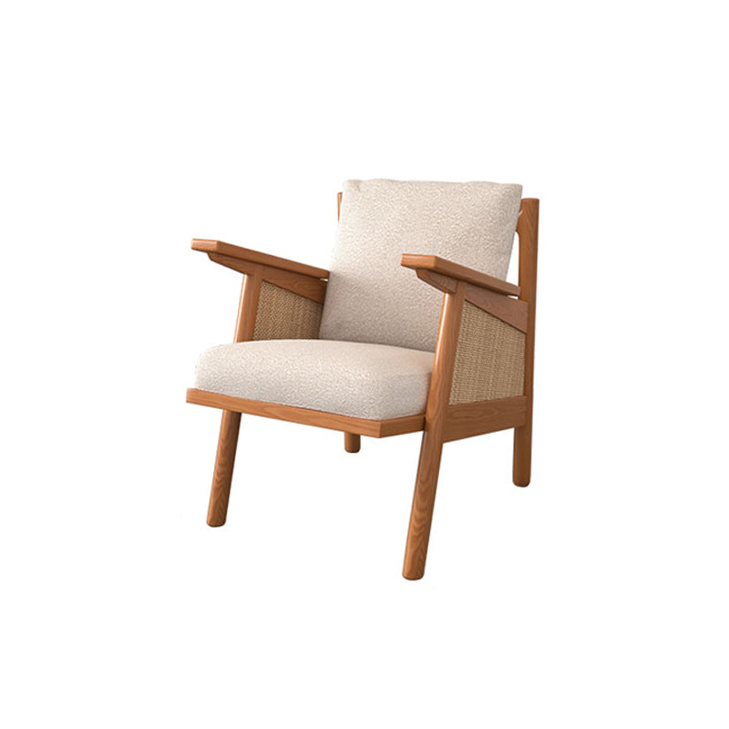 Tropical Living Room Sofa with Loose Back and Square Arm in Linen