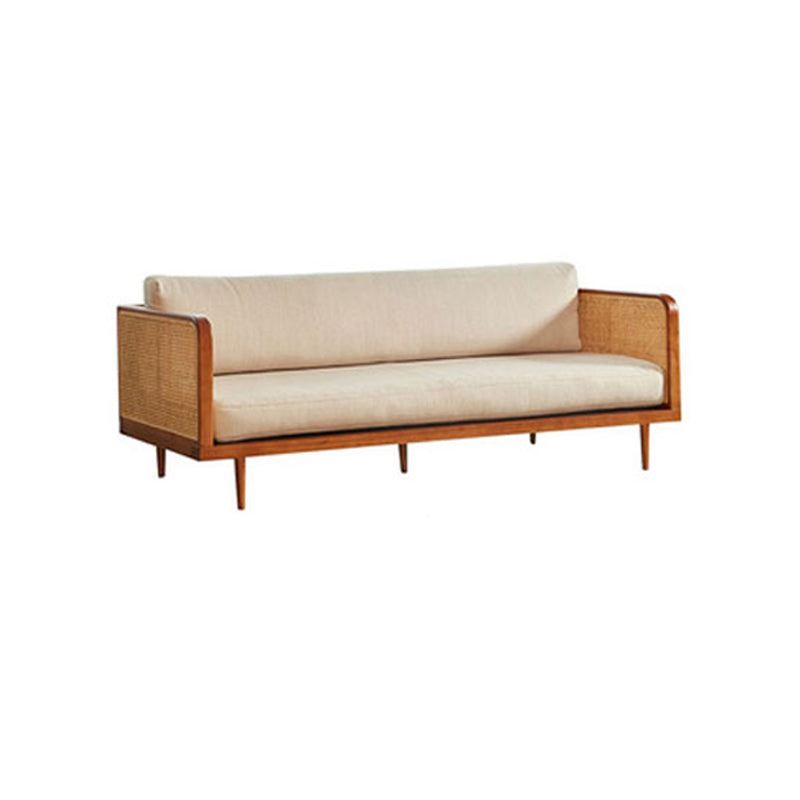 Solid Wood Square Arm Sofa Tropical Cushions Sofa for Living Room