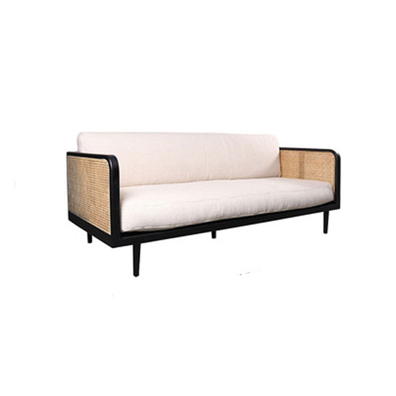 Solid Wood Square Arm Sofa Tropical Cushions Sofa for Living Room