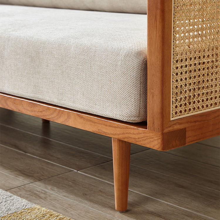 Solid Wood Square Arm Sofa Tropical Cushions Sofa for Living Room