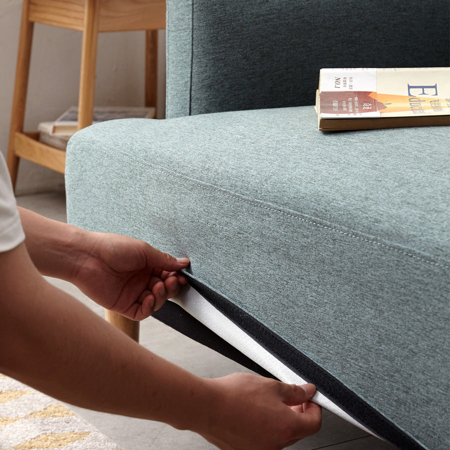 Linen Sofa for Living Room with Storage Slipcovered Sofa with 1 Pillow