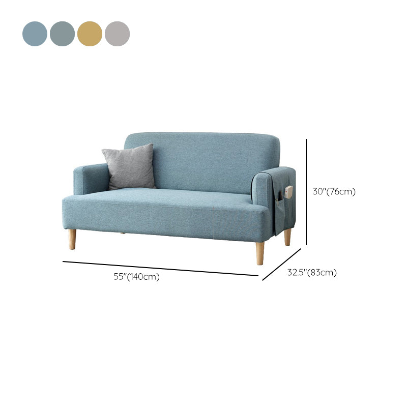 Linen Sofa for Living Room with Storage Slipcovered Sofa with 1 Pillow