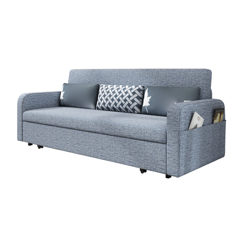 Fabric Square Arm Sleeper Contemporary Styled Futon Sleeper Sofa Bed