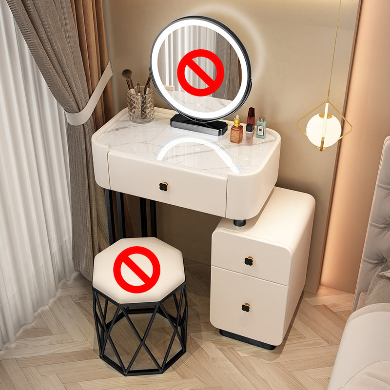 Modern Makeup Vanity Desk with 3 Drawers in Solid Wood Frame