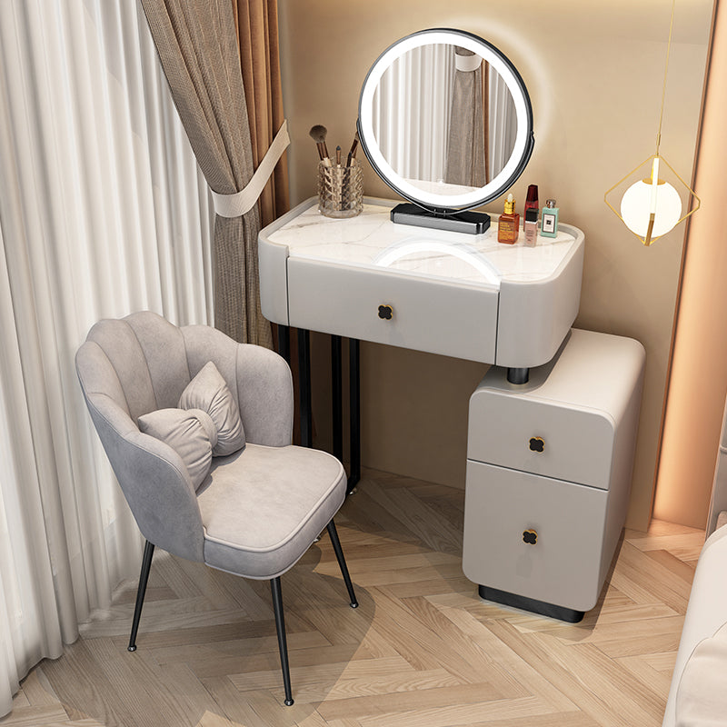 Modern Makeup Vanity Desk with 3 Drawers in Solid Wood Frame