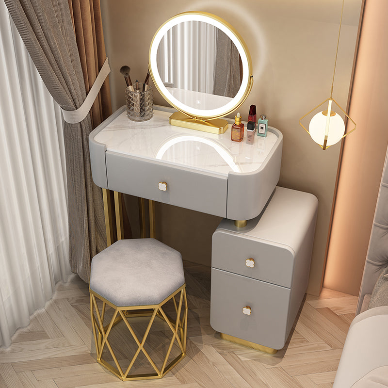 Modern Makeup Vanity Desk with 3 Drawers in Solid Wood Frame