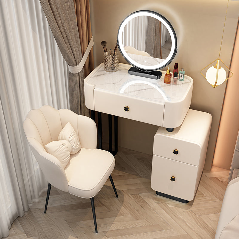 Modern Makeup Vanity Desk with 3 Drawers in Solid Wood Frame