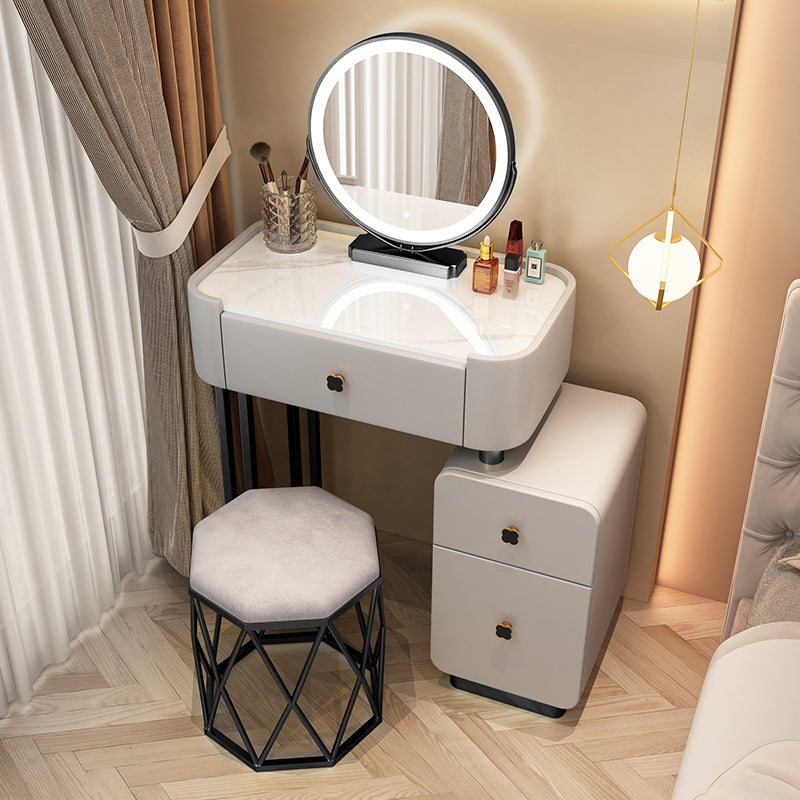 Modern Makeup Vanity Desk with 3 Drawers in Solid Wood Frame