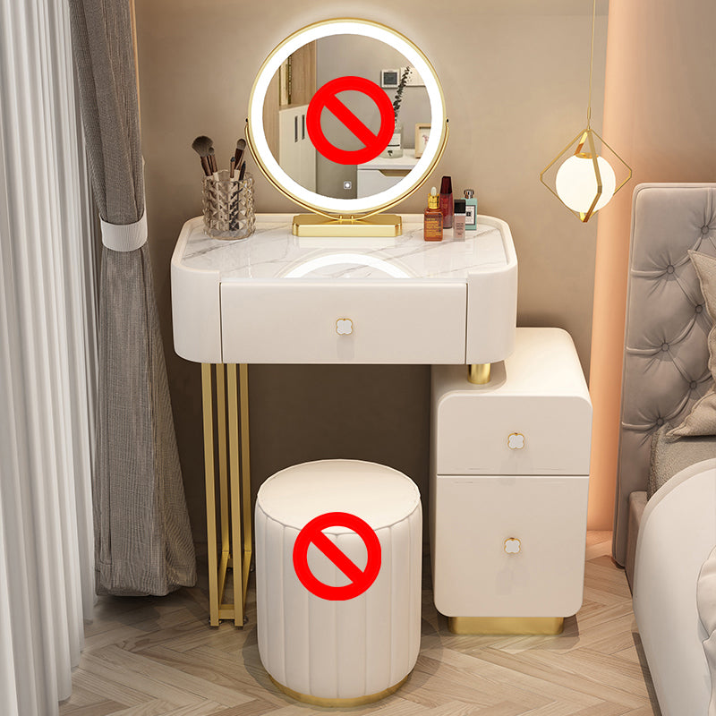Modern Makeup Vanity Desk with 3 Drawers in Solid Wood Frame