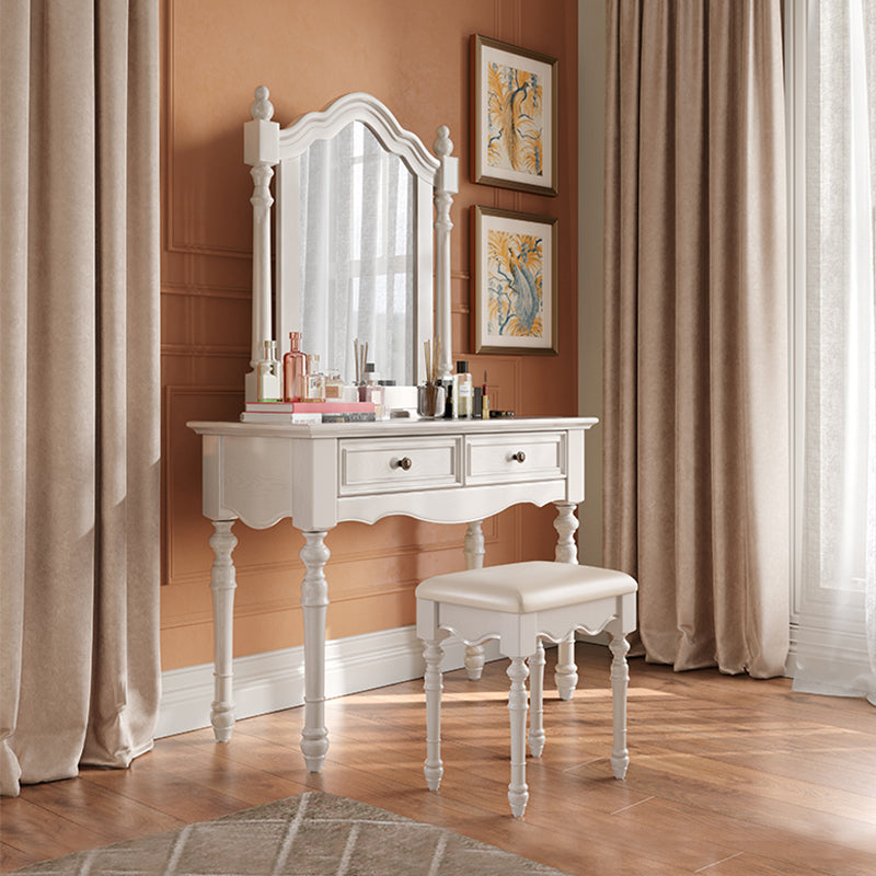 French Country Make-up Vanity Wooden Dressing Table with Drawer