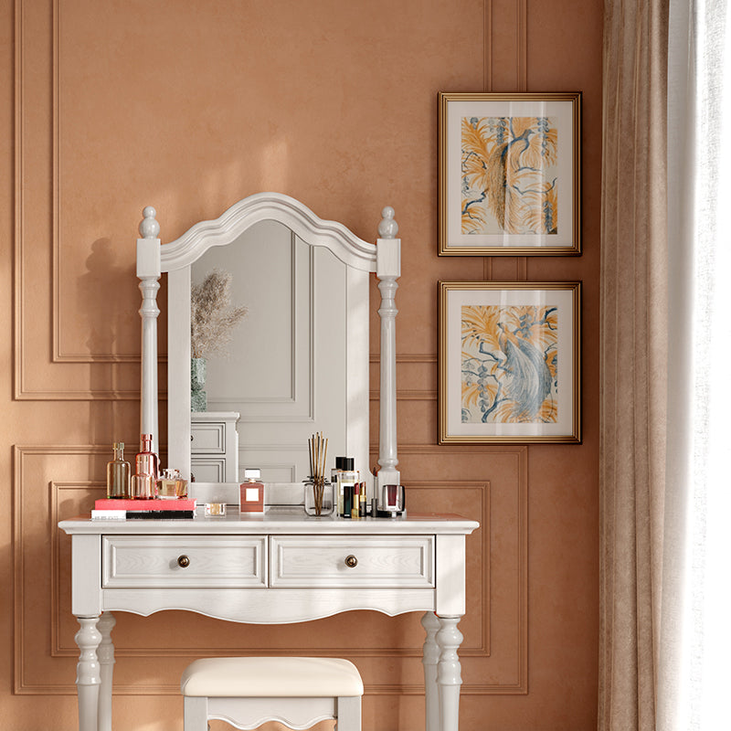 French Country Make-up Vanity Wooden Dressing Table with Drawer