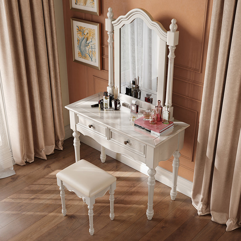 French Country Make-up Vanity Wooden Dressing Table with Drawer