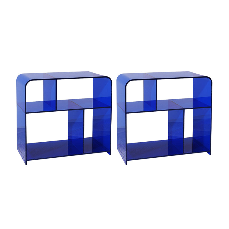 21.7" Tall Sofa Side Accent Table Modern Clear Acrylic End Table with Storage