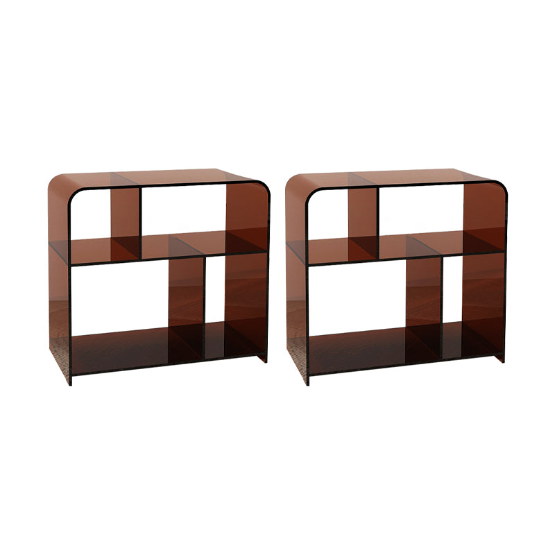 21.7" Tall Sofa Side Accent Table Modern Clear Acrylic End Table with Storage