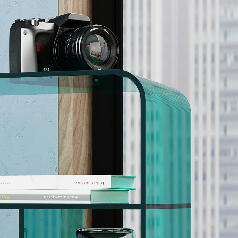 21.7" Tall Sofa Side Accent Table Modern Clear Acrylic End Table with Storage