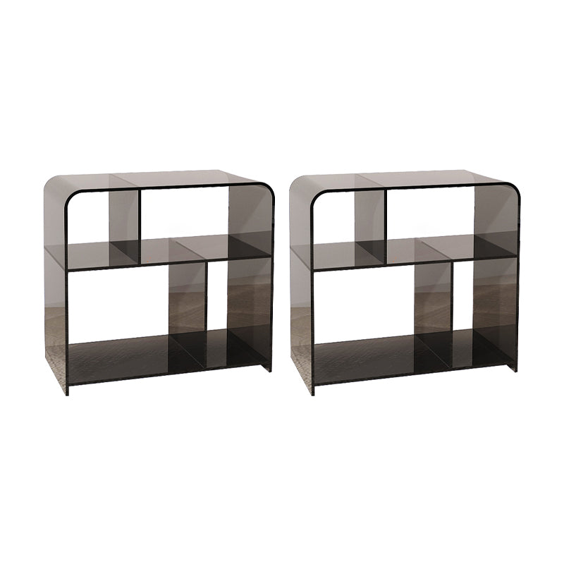 21.7" Tall Sofa Side Accent Table Modern Clear Acrylic End Table with Storage