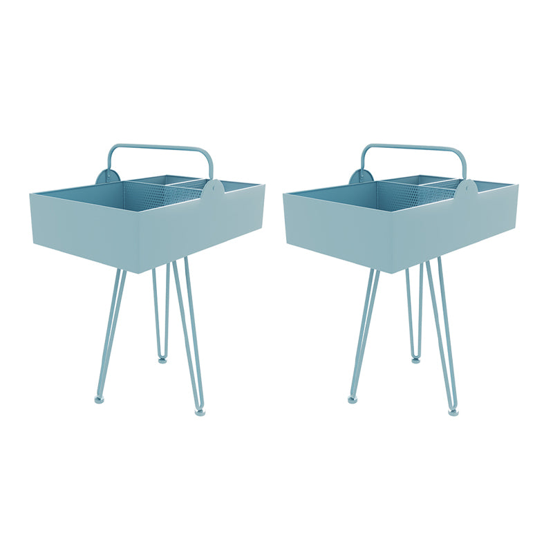 Contemporary Iron Simple Sofa Side Accent Table Macaron 3 Legs End Table with Storage