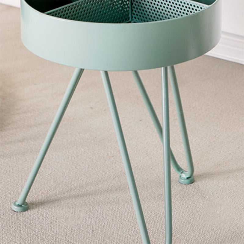 Contemporary Iron Simple Sofa Side Accent Table Macaron 3 Legs End Table with Storage