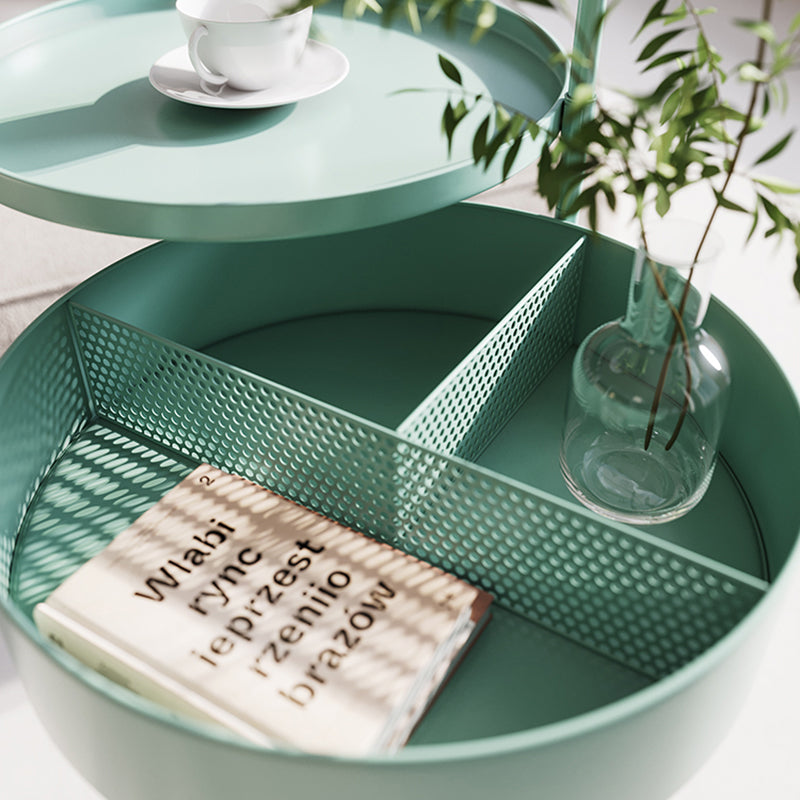 Contemporary Iron Simple Sofa Side Accent Table Macaron 3 Legs End Table with Storage