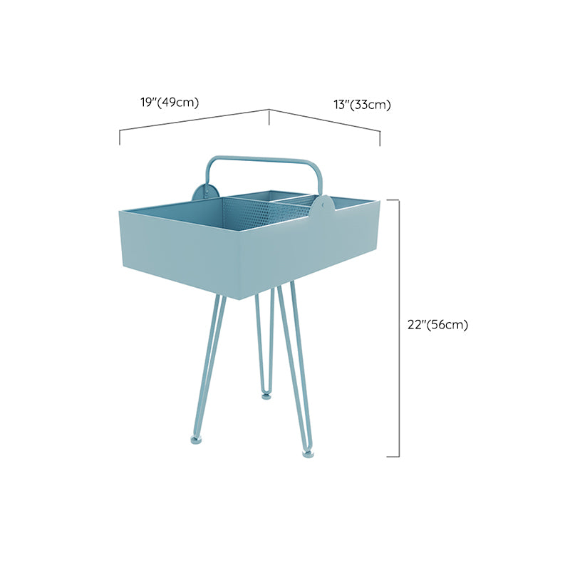 Contemporary Iron Simple Sofa Side Accent Table Macaron 3 Legs End Table with Storage